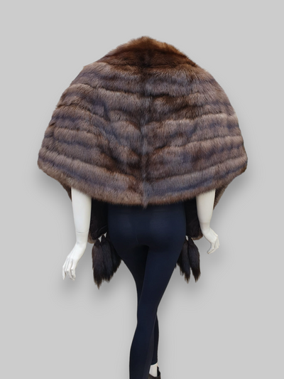 Large Sable Stole w/ Tails -One Size