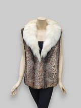 Vintage American Lynx Vest w/ Fox Collar -Large