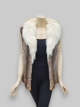 Vintage American Lynx Vest w/ Fox Collar -Large