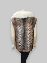 Vintage American Lynx Vest w/ Fox Collar -Large