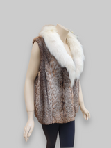 Vintage American Lynx Vest w/ Fox Collar -Large