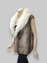 Vintage American Lynx Vest w/ Fox Collar -Large