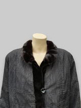 Vintage Black Brown Sheared Mink Reversible Jacket -Medium/Large