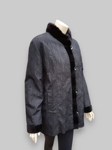 Vintage Black Brown Sheared Mink Reversible Jacket -Medium/Large