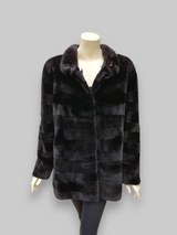 Vintage Black Brown Sheared Mink Reversible Jacket -Medium/Large