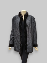 Vintage Black Brown Sheared Mink Reversible Jacket -Medium/Large