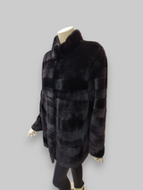 Vintage Black Brown Sheared Mink Reversible Jacket -Medium/Large