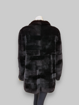 Vintage Black Brown Sheared Mink Reversible Jacket -Medium/Large