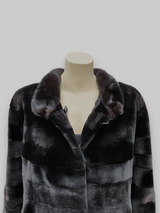 Vintage Black Brown Sheared Mink Reversible Jacket -Medium/Large