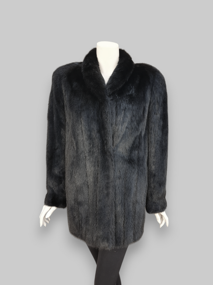 Vintage Black Dyed Mink Jacket -Large