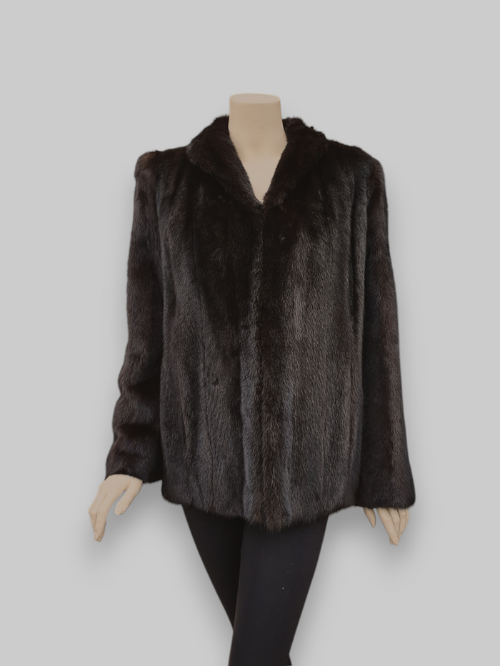 Vintage Dark Brown Mink Fur Jacket -Small