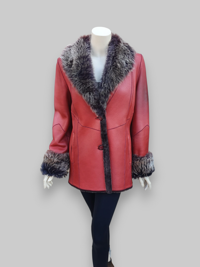 Volcan Merino Lamb Napado Red Jacket -Size 42