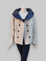 Brown Croco Merino Lamb Napado Shearling Jacket -Size 42
