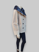 Brown Croco Merino Lamb Napado Shearling Jacket -Size 42