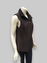 Brown Women's Merino Shearling Lamb Vest w/ Lamb Collar -Size 42