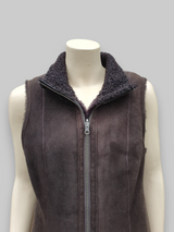 Brown Women's Merino Shearling Lamb Vest w/ Lamb Collar -Size 42