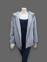 "Suprema" Sand Merino Shearling Lamb Jacket w/ Reversible Raincoat - Size 44