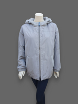 "Suprema" Sand Merino Shearling Lamb Jacket w/ Reversible Raincoat - Size 44