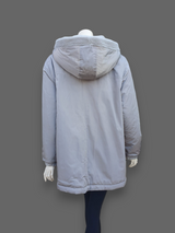 "Suprema" Sand Merino Shearling Lamb Jacket w/ Reversible Raincoat - Size 44