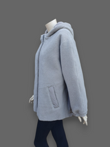 "Suprema" Sand Merino Shearling Lamb Jacket w/ Reversible Raincoat - Size 44
