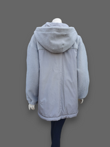 "Suprema" Sand Merino Shearling Lamb Jacket w/ Reversible Raincoat - Size 44