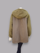 "Suprema" Senape Merino Shearling Lamb Jacket w/ Reversible Raincoat - Size 42
