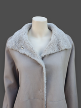 "Suprema" Sand Merino Shearling Lamb Jacket w/ Reversible Leather - Size 44