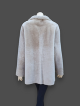 "Suprema" Sand Merino Shearling Lamb Jacket w/ Reversible Leather - Size 44