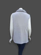 "Suprema" Sand Merino Shearling Lamb Vest w/ Reversible Cashmere - Size 42