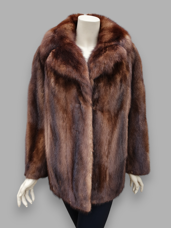 Vintage Autumn Haze Mink Jacket w/ Sable Collar -Small/Medium