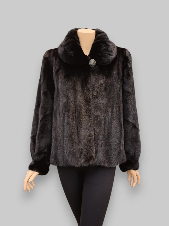 Black Dyed Mink Stroller -Large