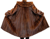 Vintage Brown Wild Type Mink Fur Coat - Large
