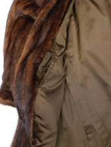 Vintage Brown Wild Type Mink Fur Coat - Large