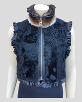 Vintage Black Patch w/ Rex/Leather Broadtail Vest -S