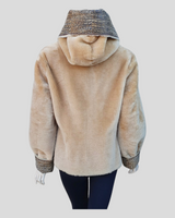Reversible Golden Croc Stenciled Shearling Jacket- back view