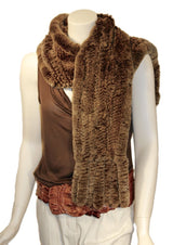 KNITTED REX RABBIT FUR SCARF - from THE REAL FUR DEAL & DAVID APPEL FURS new and pre-owned online fur store!