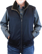 Men's Navy Blue Cashmere and Merino Shearling Vest