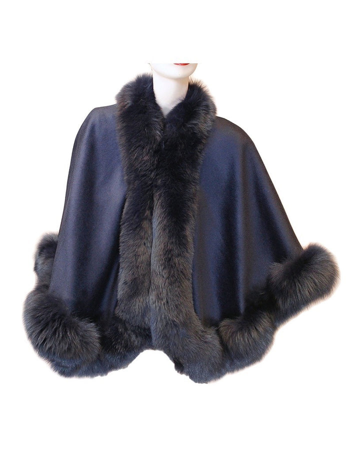 CASHMERE AND FOX FUR CAPE - from THE REAL FUR DEAL & DAVID APPEL FURS new and pre-owned online fur store!