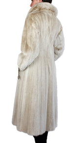 PRE-OWNED SMALL, UNIQUE BLUSH DYED MINK FUR COAT WITH MATCHING ROPE TIES! - from THE REAL FUR DEAL & DAVID APPEL FURS new and pre-owned online fur store!