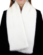 WHITE MINK FUR CROSSOVER SCARF, BOA - from THE REAL FUR DEAL & DAVID APPEL FURS new and pre-owned online fur store!