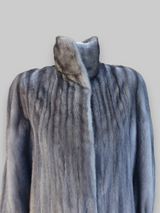 Vintage Blue Iris Mink Fur Coat (Natural Gray) -M