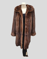 Mahogany Mink Fur ⅞ Coat