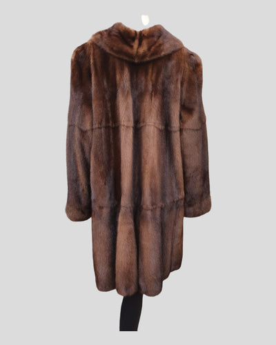 Mahogany Mink Fur ⅞ Coat - back view
