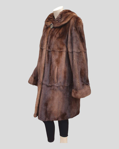 Mahogany Mink Fur ⅞ Coat - side view