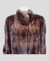 Lunaraine Mink Fur ⅞ Coat - close up of the collar