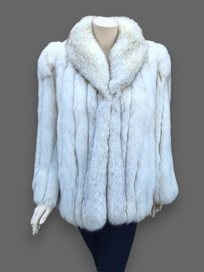 Vintage Blue Fox Fur Jacket -M