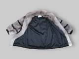 Dark Mink Jacket w/ Silver Fox Sleeves -Large