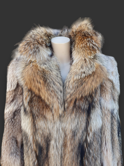 Vintage Mens Coyote Notch Collar Zip Jacket -Medium