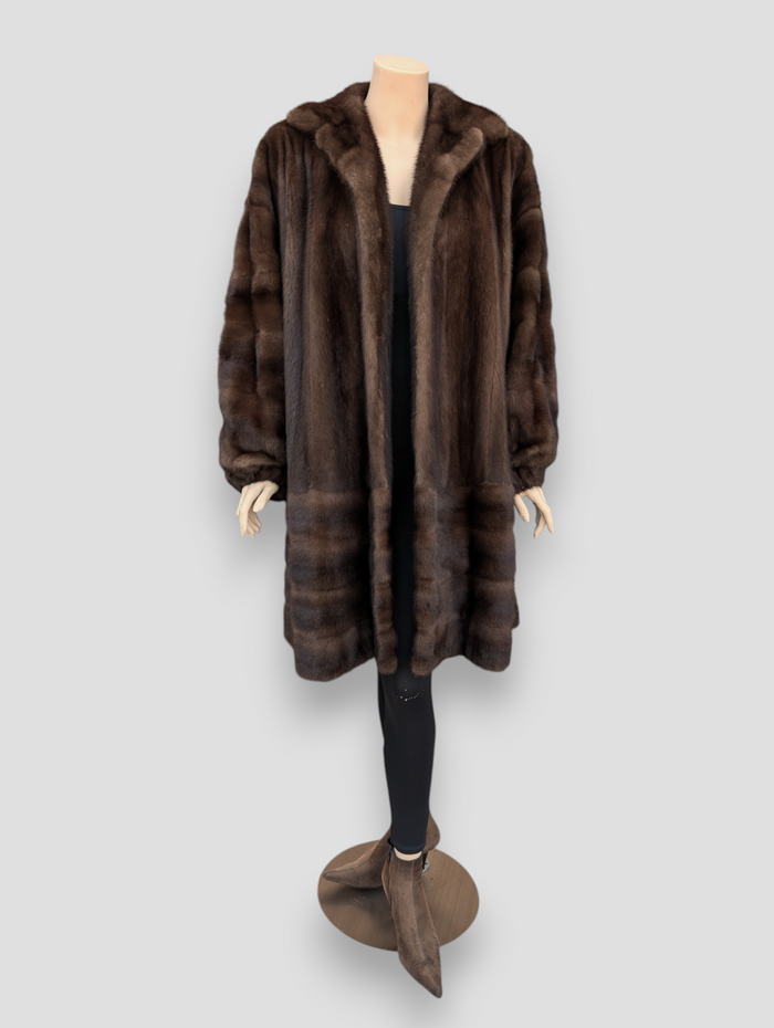 Mahogany Mink 7/8 Swing Coat -XXL
