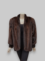 Vintage Ranch/Lunaraine Striped Mink Jacket -Medium